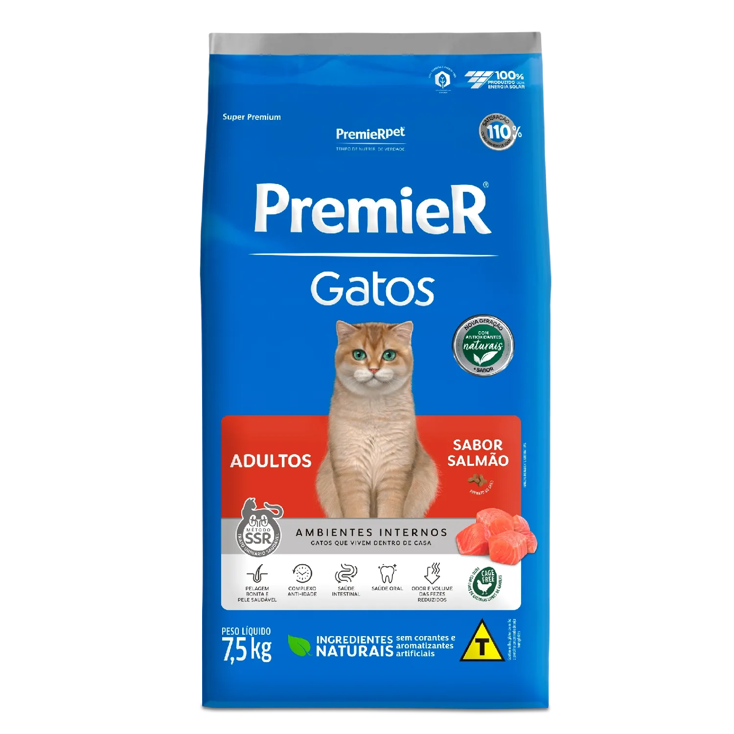 Ração Premier Ambientes Internos Gatos Adultos Salmão
